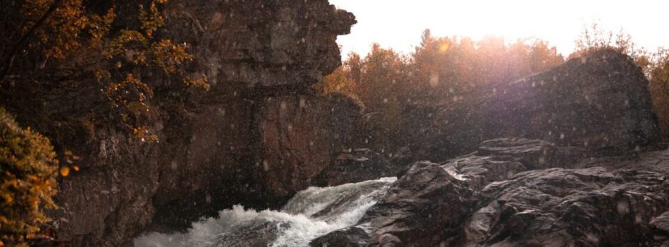 The River Áhkojohka and Áhkojohka Waterfall